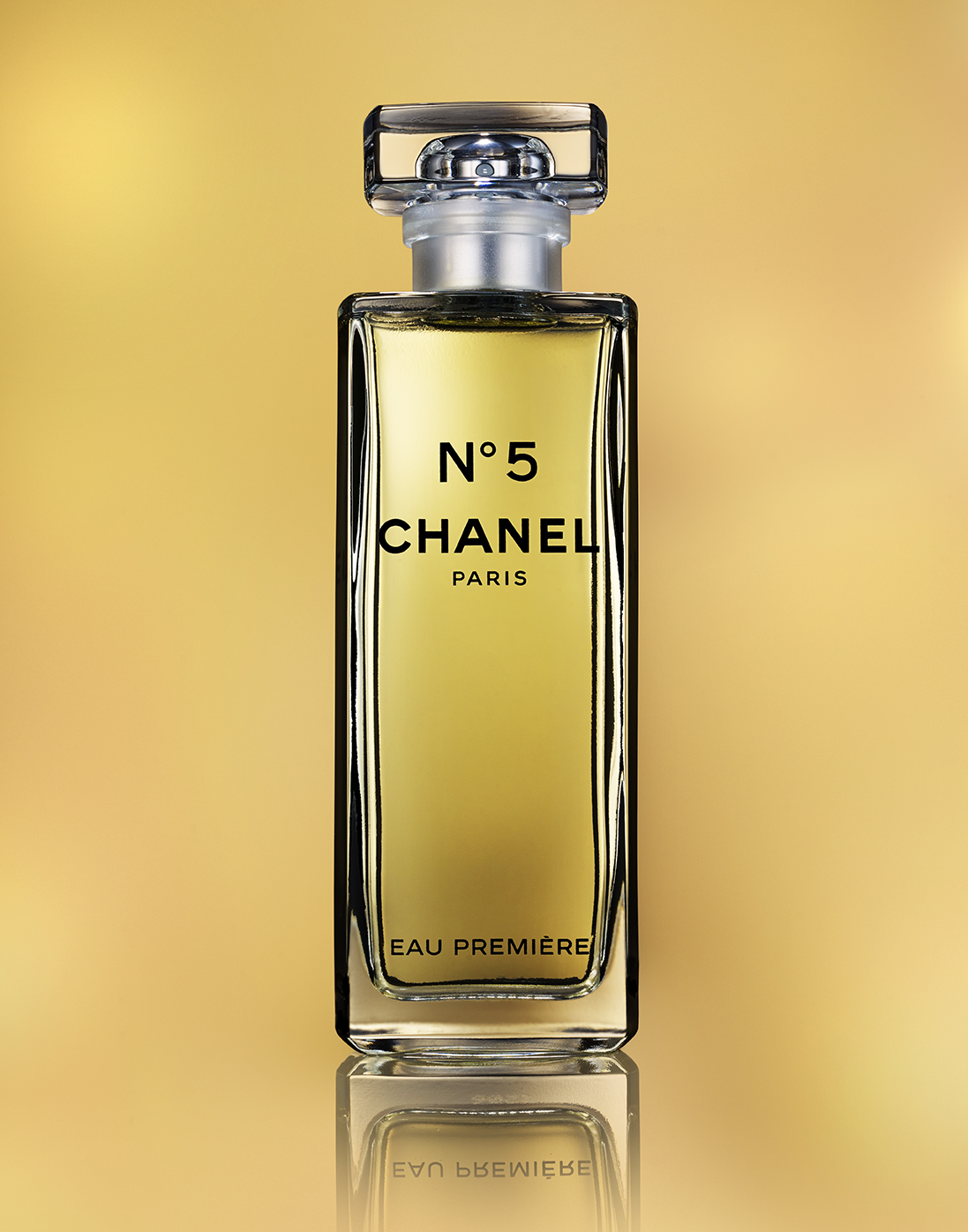 CHANEL NUMBER 5 FIVE ON A GOLDEN BACKGROUND BY DAVID FILIBERTI
